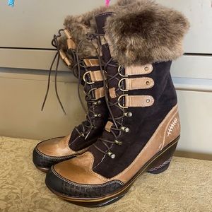 Jambu Winter Snow Boots with fur detail, new, size 10